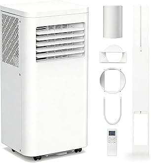 8000 BTU Portable Air Conditioners for Room up to 350 Sq. Ft, 3-in-1 Mini AC Unit for Bedroom with Dehumidifier & Fan Mode, Remote Control, Sleep Mode, 24H Timer
