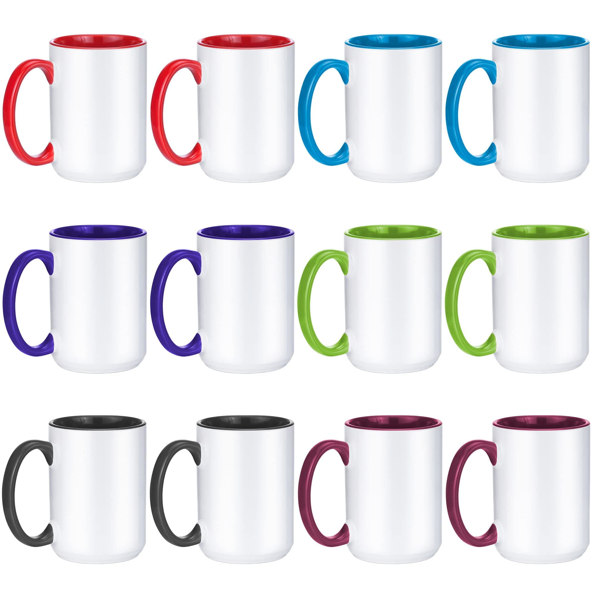 15 oz Sublimation Mugs 6 Assorted Colors