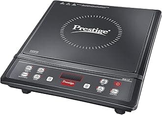 Prestige IRIS ECO 1200 W Induction Cooktop with Automatic Voltage Regulator |Indian Menu Option |High Voltage Surge Protection |Timer with User Pre-Set|1 year Warranty |Black
