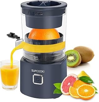 Electric Citrus Juicer Hands Free, Automatic Juicer Machine with Cleaning Brush, Orange Lime Grapefruit Juicer Squeezer, One Touch Operation, Easy to Clean Juice Maker(Dark Blue)