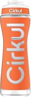 Cirkul 22oz. Orange Plastic Grip Squeeze Water Bottle & Sport Lid, BPA-Free, Non-Slip Design for Gym, Biking & Sports