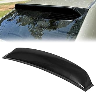 ECOTRIC Roof Spoiler Compatible with 2006-2015 Honda Civic 4DR Sedan, Window Deflector Black Rear Visor Vent Wing, ABS Guards Shade