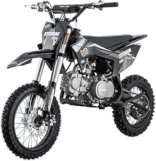 Storm 125cc Zongshen Brand Engine Dirt Bike with 4-Speed Manual Transmission, Kick Start, Big 14"/12" Tires! (Black)