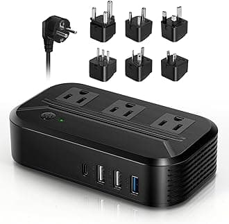 Voltage Converter 2300W International Power Converter Step Down 220v/240v to 110v/120v Travel Adapter Transformer w/ 4 USB 3 AC Outlets 7 Worldwide Plug Adapters EU/US/AU/IT/UK/India/South Africa