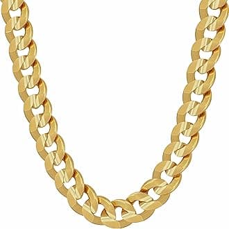 LIFETIME JEWELRY Cuban Link Chain Necklace 24k Gold Plated for Men and Women (6mm & 9.5mm)