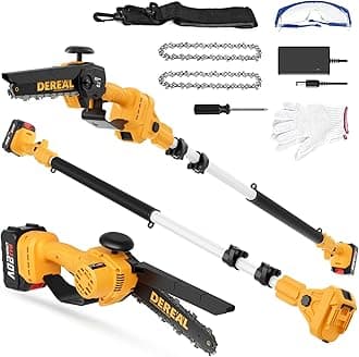 2-in-1 Cordless Pole Saw, Brushless Mini Chainsaw with Pole, 20V 4.0Ah Battery Powered Pole Saws for Tree Trimming, 8" Cutting Power Small Pole Saw, 18ft Reach Electric Saw for Trees With Pole