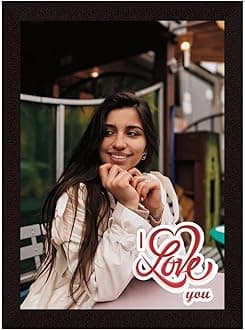 ArtX Customized Canvas Rectangular Wood Wall Mount Photo Frames 33 X 25 Cm With Photo Upload (Baby), Black