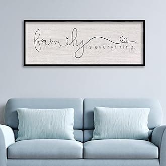 LuZhiQiang Family is Everything Sign Wall Decor 40"x15" Warm Home Sign Wall Art for Entryway Large Hanging Wood Framed (Black)