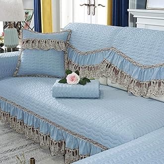 Sofa Slipcovers,Sofa Cushion Non-Slip Modern Home Sofa Cover Four Seasons Universal@Sky Blue_90*160Cm(1Pcs)