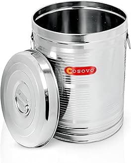 COSOVO® Steel Rice Storage Container 60 KG | Steel Storage Box Drum | Container | Dibba | Kothi for Kitchen Storage, (10-100 Kg)