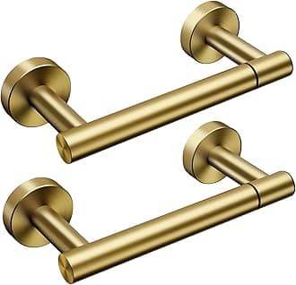 Day Moon Designs Toilet Paper Holder with Shelf - Flushable Wipes Dispenser & Storage Fits Any Bathroom, Keep Your Wet Wipes Hidden - Stainless Steel Wall Mount Bathroom Organizer - Gold, Small