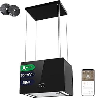 – CIARRA Island Cooker Hood 48cm 700m³/ h CBCB4850 WIFI APP Touch Control Ceiling Hood 4-Speed with Booster Recirculating Kitchen Extractor Fan