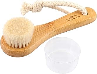 BlueZOO SOUTH FIN Face Cleansing Brush for Facial Exfoliation - Natural Bristle Bamboo Handle