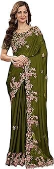 Women's Rangoli Silk Embroidred Saree with Unstitch Blouse Piece