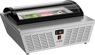 KoolMore KM-CGDR-4P 32 in. 4-Pan Countertop Ice Cream Display Freezer with Curved Glass Top, ETL Listed