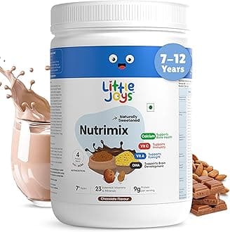 Nutrimix Nutrition Powder 350g|2-6 Years|No Refined Sugar|Supports Healthy Growth & Boosts Immunity|with Ragi, Bajra, Almonds & Oats|Chocolate Flavour, 1 Count, 11 Servings