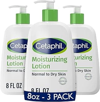 Cetaphil Face & Body Moisturizer, Hydrating Moisturizing Lotion for All Skin Types, Suitable for Sensitive Skin, NEW 8 oz Pack of 3, Fragrance Free, Hypoallergenic, Non-Comedogenic