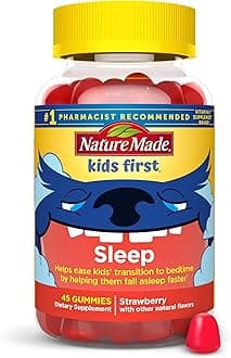 Nature Made Kids First Sleep Melatonin Gummies, 100% Drug-Free Sleep Aid, Kids Sleep Gummies for Restful Sleep, 45 Count