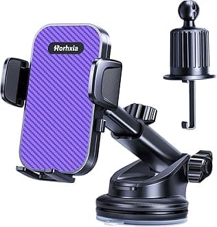 [Military-Grade 3-in-1 Purple Phone Holders for Your Car, [2025 Most Stable and Flexible Suction Cup] Vent Dashboard Windshield Cell Phone Mount Car Fit for All Phones, iPhone, Samsung