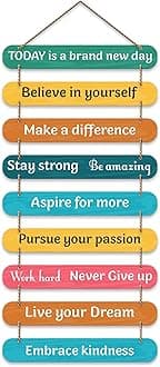 Artvibes Self Motivation Quotes Wooden Wall Hanger | Quotes Decor Item | Motivational Wall Decor | Wall Poster | Graphic Art | Wall Accents | Gift Items | Office Wall Decoration Items (WH_9311N)