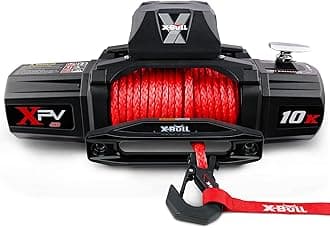 X-BULL Winch-10000 lb. Load Capacity Electric Winch Kit -12V Synthetic Rope Winch,Waterproof IP67 Electric Winch with Hawse Fairlead, with Wireless Handheld Remote and Corded Control Recovery