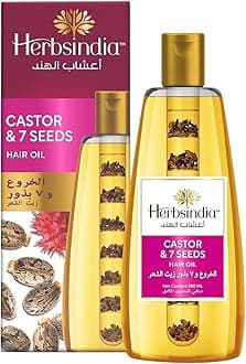 Castor & 7 Herbal Seeds Hair Oil With Nourish Tube | Thickens & Softens Hair | Silicone & Paraben Free | 180ml, Clear