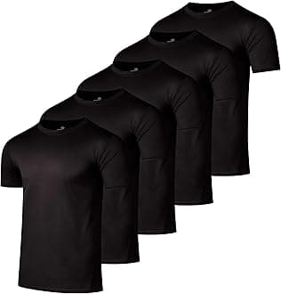 5 Pack: Men’s Mesh Performance Quick Dry Stretch Breathable Short Sleeve Tech Crew Shirt (Available in Big & Tall)