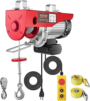 - VEVOR Electric Hoist with Remote Control, 1320LBS Electric Winch, 110V Electric Hoist with 14ft Wired Control for Lifting in Factories, Warehouses, Construction Site, Attic