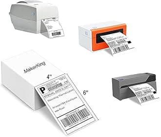 4x6 Thermal Labels, MakerKing White Mailing Fanfold Postage Direct Thermal Printer Shipping Label (4000 4x6 Fanfold Labels), Compatible with Rollo, MUNBYN, iDPRT, Polono, Zebra Thermal Label Printer