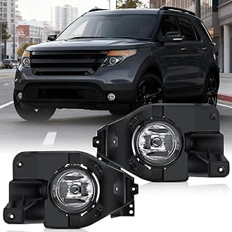 Nilight Fog Lights Assembly Compatible with 2013 2014 2015 Ford Explorer with H11 12V 55W Bulbs Clear Lens Fog Lamps Replacement Driver and Passenger Side