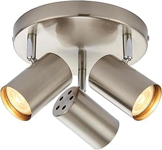 Arezzo Modern 3 Way Decorative Satin Nickel Finish GU10 LED Compatible Round Adjustable Dimmable Ceiling Spotlight