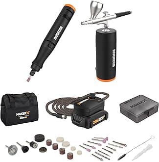 MAKERX WX992L 20V 2pc Crafting Tool Combo Kit - Rotary Tool + Air Brush