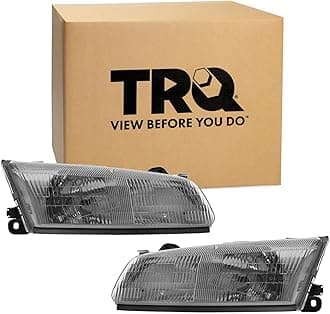 TRQ Driver & Passenger Side Headlight Assembly Set Headlights Driver & Passenger Side Compatible with 1997-1999 Toyota Camry TO2502117 TO2503117