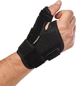 BraceUP Thumb Spica Splint Brace Right Left Hand Women and Men, CMC with Thumb Support, for Arthritis, Tendonitis, Carpal Tunnel Pain Relief and Thumb Sprain (Black)