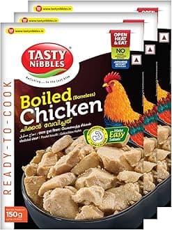 Tasty Nibbles Boiled Chicken 150g [Pack of 3]| Open Heat & Eat | Non-Vegetarian | No Added Preservatives | Japanese Retort Technology