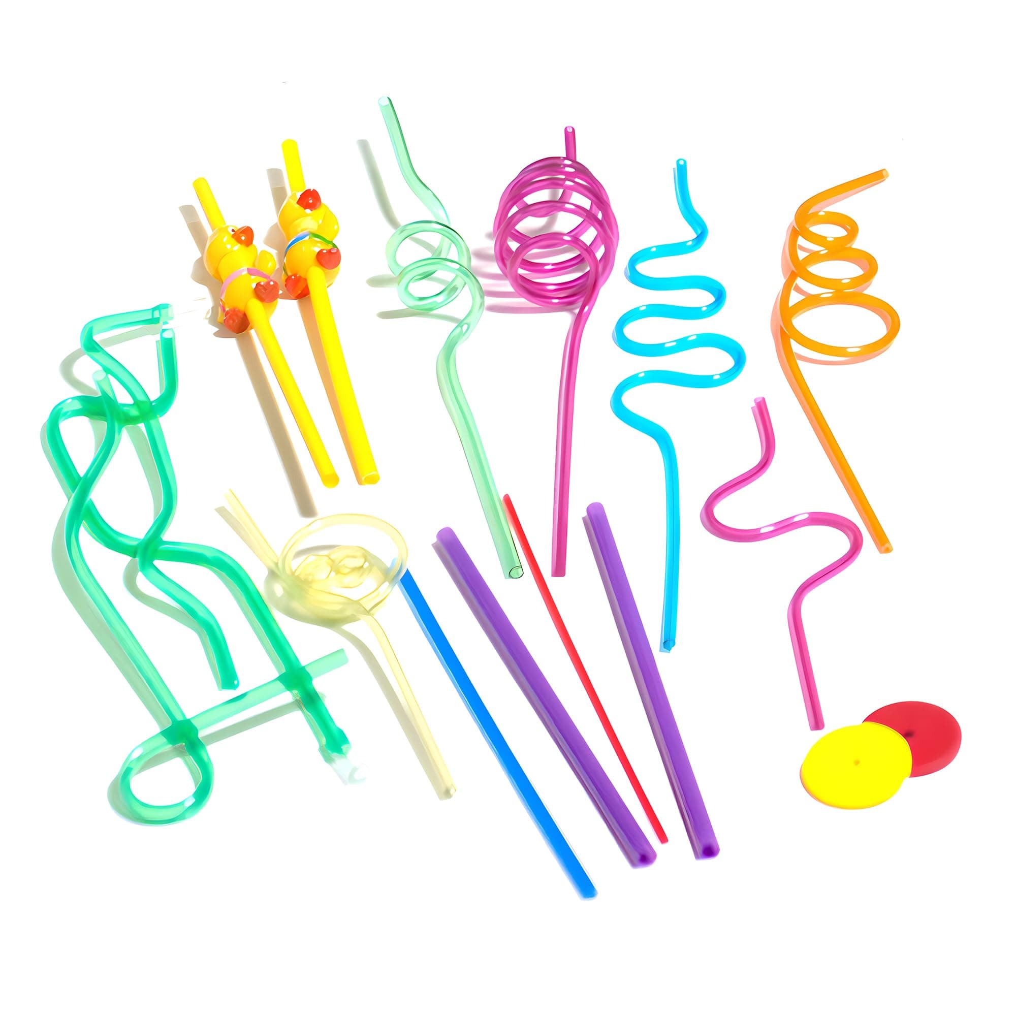 TalkTools Premium Drinking Crazy Straws - Fun Drinking Straws Silly Colorful Drinking Straws Crazy Straws For Kids Colorful Reusable Swirly Twisty Loop Straws For Party - 17pack