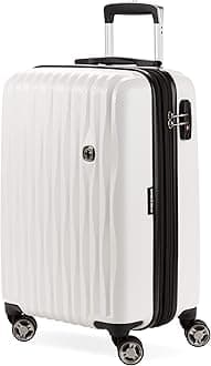 SwissGear 7272 Energie Hardside Expandable Cargo with Spinner Wheels, White, Carry-On 19-Inch, 7272 Energie Hardside Expandable Luggage Spinner Wheel, white