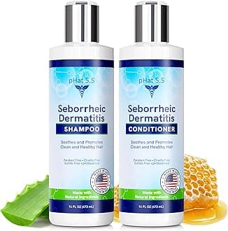 Sulfate-Free and Fragrance Free Shampoo and Conditioner Set, Safe for Seborrheic Dermatitis, To Soothe Dry and Itchy Scalp - Anti-Dandruff Shampoo and Conditioner for Dry Scalp (16oz)