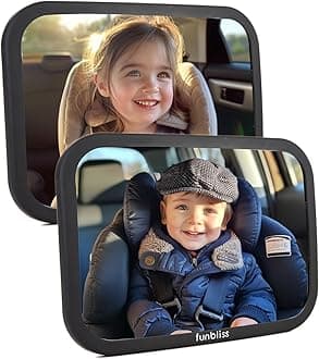 2-Pack Baby Car Mirror - Shake-Proof & Shatterproof, 360° Adjustable Angle, Clear Wide View for Rear-Facing Infants, Easy Install, Perfect Baby Travel Gear & Carseat Accessories