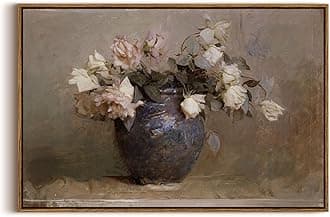 InSimSea Framed Canvas Wall Art Vintage Decor, Flower Large Wall Art, Floral Rustic Decorations for Living Room, Farmhouse Wall Decor for Living Room Bedroom, 20"x30"