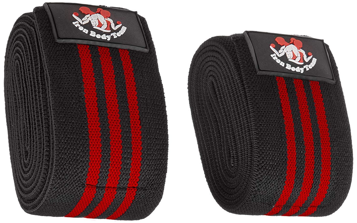 Knee Wraps, Compression & Elastic Support Knee Brace Wraps (Pair) for Cross Training WODs, Gym Workout, Weightlifting, Fitness & Powerlifting, Knee Straps for Squats (Red)