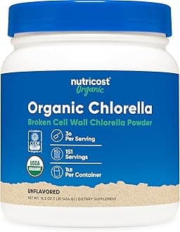 Nutricost Pure Chlorella Powder 16oz (1LB) - 3000mg Per Serving -High Quality