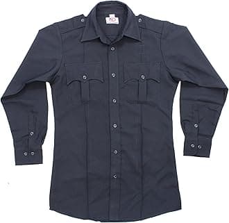 First Class100% Polyester Long Sleeve Men's Uniform Shirt Navy Blue