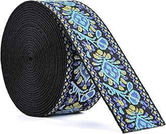 Cotton Webbing 1.5 Inch 2 Inch - Heavy Webbing Strap for Bags, Arts and Crafts, High Density Webbing Jacquard Embroidery Style