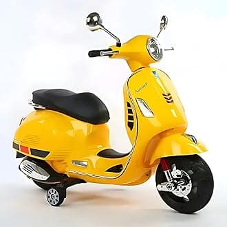 Don't Cry Vespa Scooter New Edition For Kids: Electric Ride-On With Foot Accelerator, Ages 3-7, Pink, Red, Blue (Yellow)