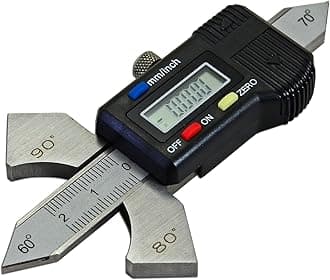 Digital Readout Welding Gauge Weld Test Ulnar 4 Angle Display on Body: 60°, 70°, 80°, 90° Reading Inch, Metric, Inch Fractional Checks Weld Height Fillet Thickness Bevel Angle