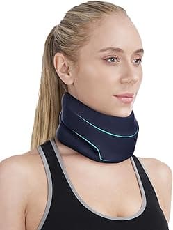 Neck Brace for Sleeping - Cervical Collar Relief Neck Pain and Neck Support Soft Foam Cervical Spine Pressure for Women & Men Prussian Blue Medium Size (12.6-15.8 Inch)