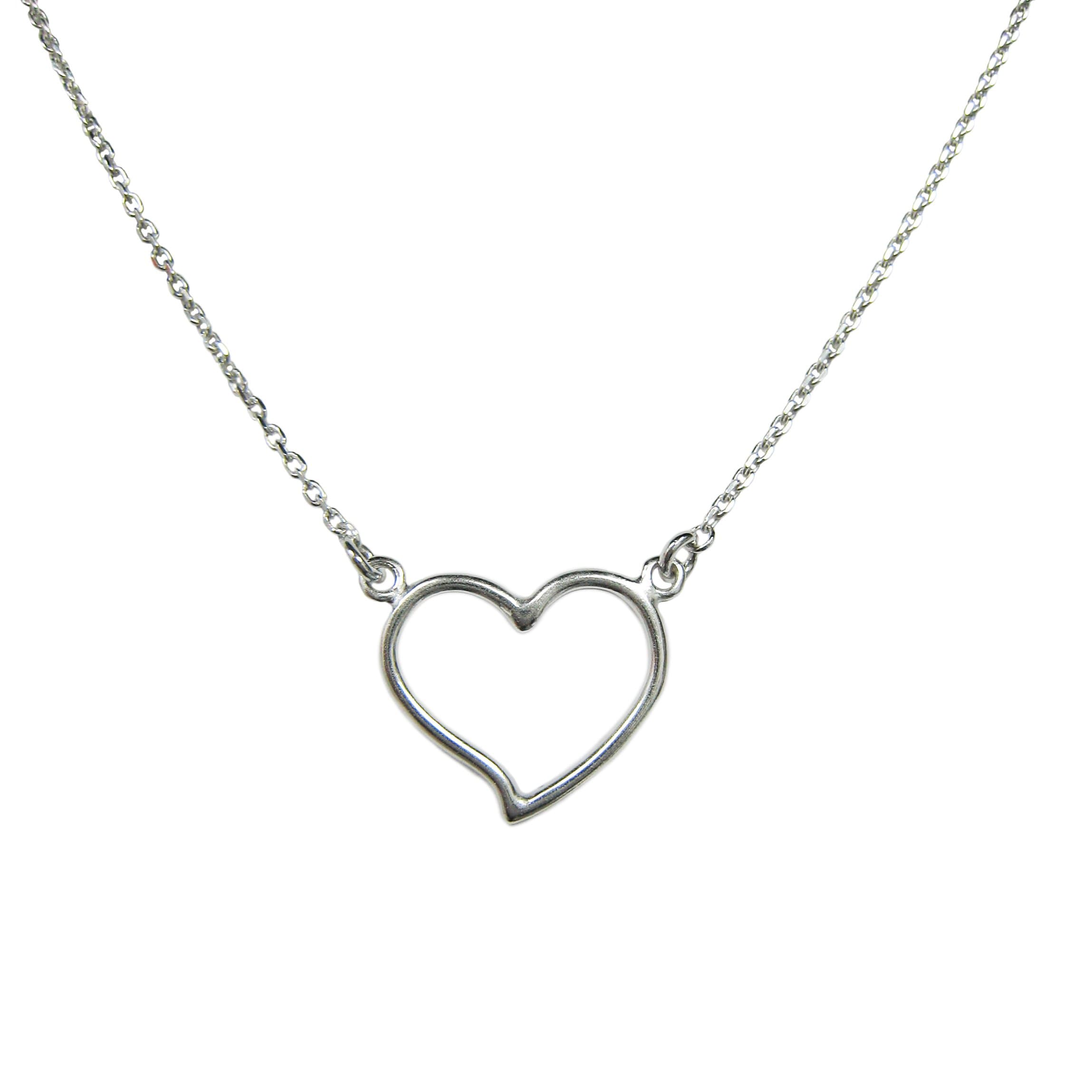 OWC Sterling Silver Open Heart Necklace