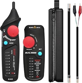 Bside Dual Mode Wire Tracker RJ11 RJ45 Network Cable Tester Toner Generator Network Cable Collation Ethernet LAN Line Finder with Flashlight