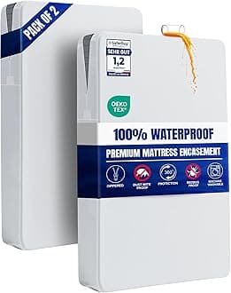 Utopia Bedding Premium Waterproof Mattress Encasement Double Bed (135 x 190 x 30 cm) Pack of 2, Zippered Mattress Protector, Bed Bug and Dust Mite Proof Mattress Cover, White